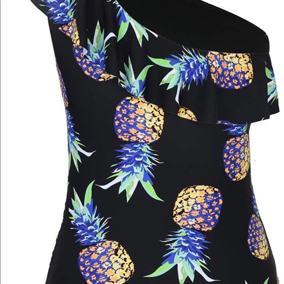 Hilor Women's 6 One Piece Swimsuits One Shoulder Swimwear Pineapple - Picture 2 of 5